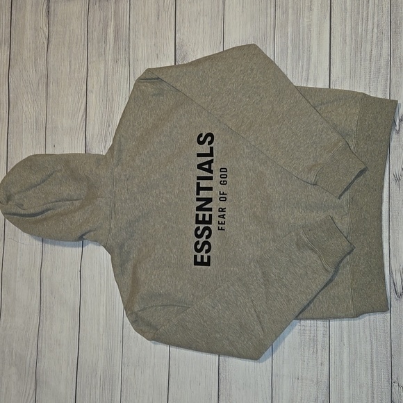 Essentials Fear of God Men's Fleece Pullover Hoodie Dark Oatmeal Size XS NWT - Picture 2 of 12